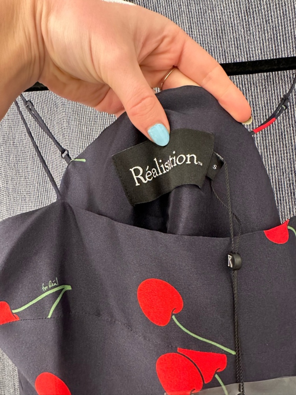 Realisation Par Black Mini Dress with Red Cherry Print - Picture 3 of 4